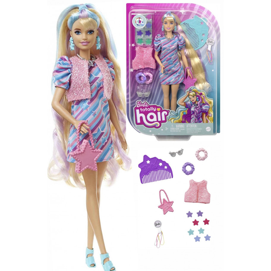 Лялька Барбі Довге волосся з Аксесуарами Barbie Totally Hair Mattel HCM88