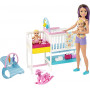 Набор Барби Детская Комната Уход За Малышами Barbie Set Kids Room Toddler Care Mattel GFL38