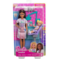 Кукла Барби Стоматолог с ребенком и аксессуарами Barbie Dentist with Brunette Doll & Kid Doll Mattel JCR75