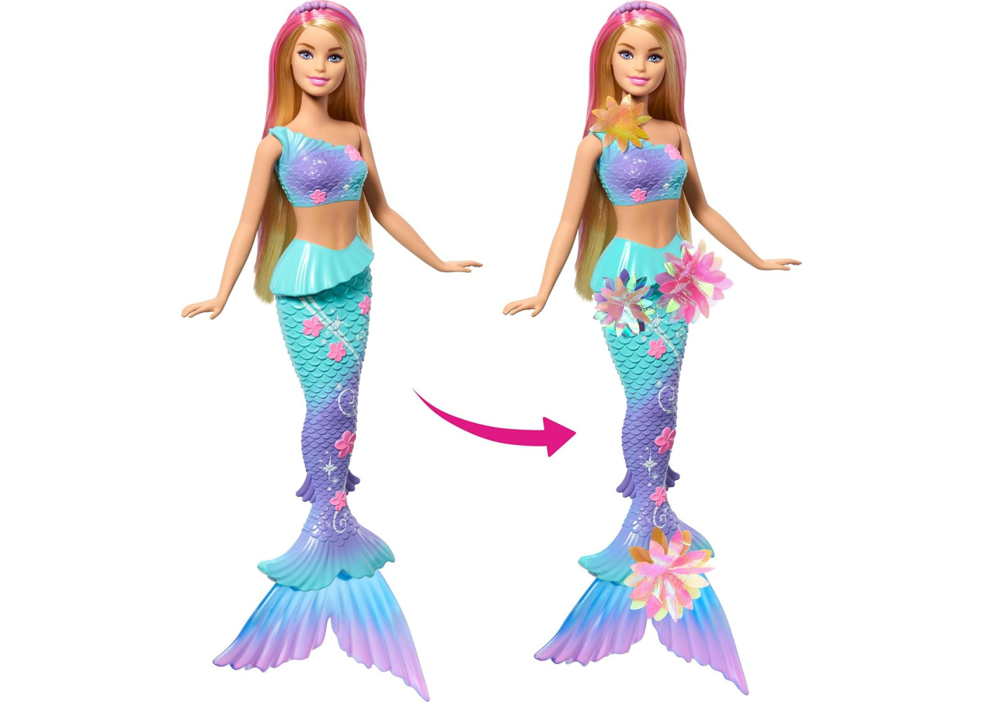 Кукла Барби Цветочная Магия Русалки с Аксессуарами Barbie Flower Magic Mermaid Mattel JDM72