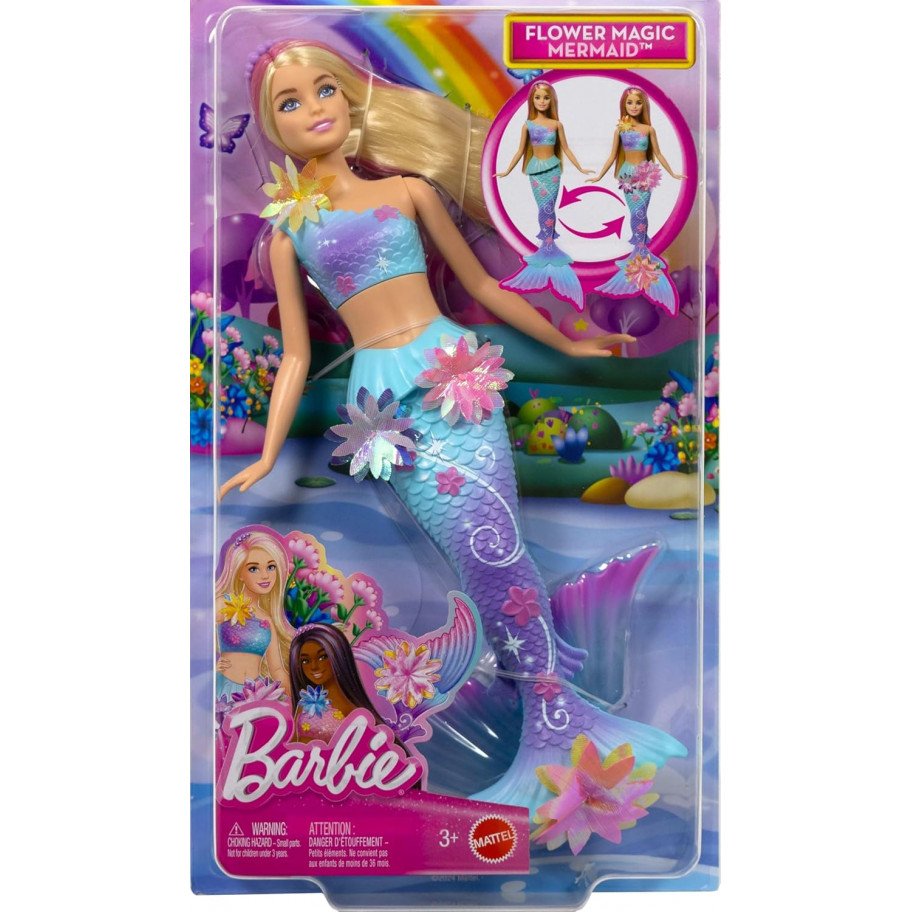 Лялька Барбі Квіткова Магія Русалки з Аксесуарами Barbie Flower Magic Mermaid Mattel JDM72