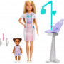 Кукла Барби Стоматолог с ребенком и аксессуарами Barbie Dentist with Blonde Doll & Kid Doll Mattel JCR74