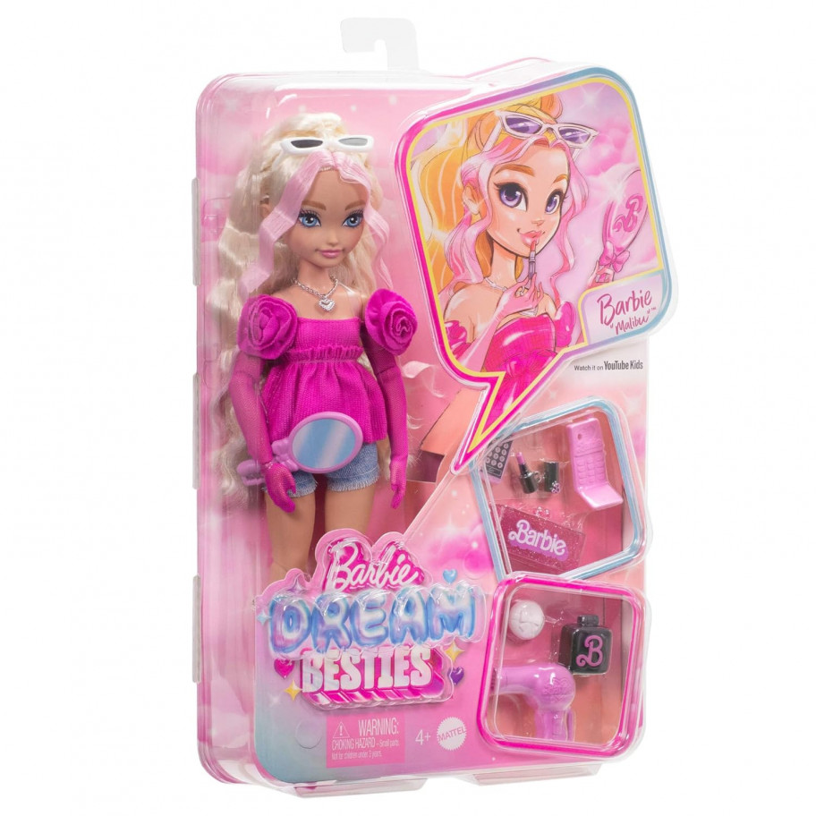 Лялька Барбі Малібу та 11 аксесуарів Barbie Dream Besties Mattel HYC21