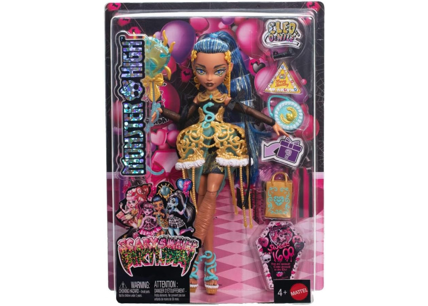 Кукла Монстер Хай Клео Де Нил Жутко Сладкий День Рождения Monster High Cleo De Nile Sсary Sweet Birthday Mattel JBG76
