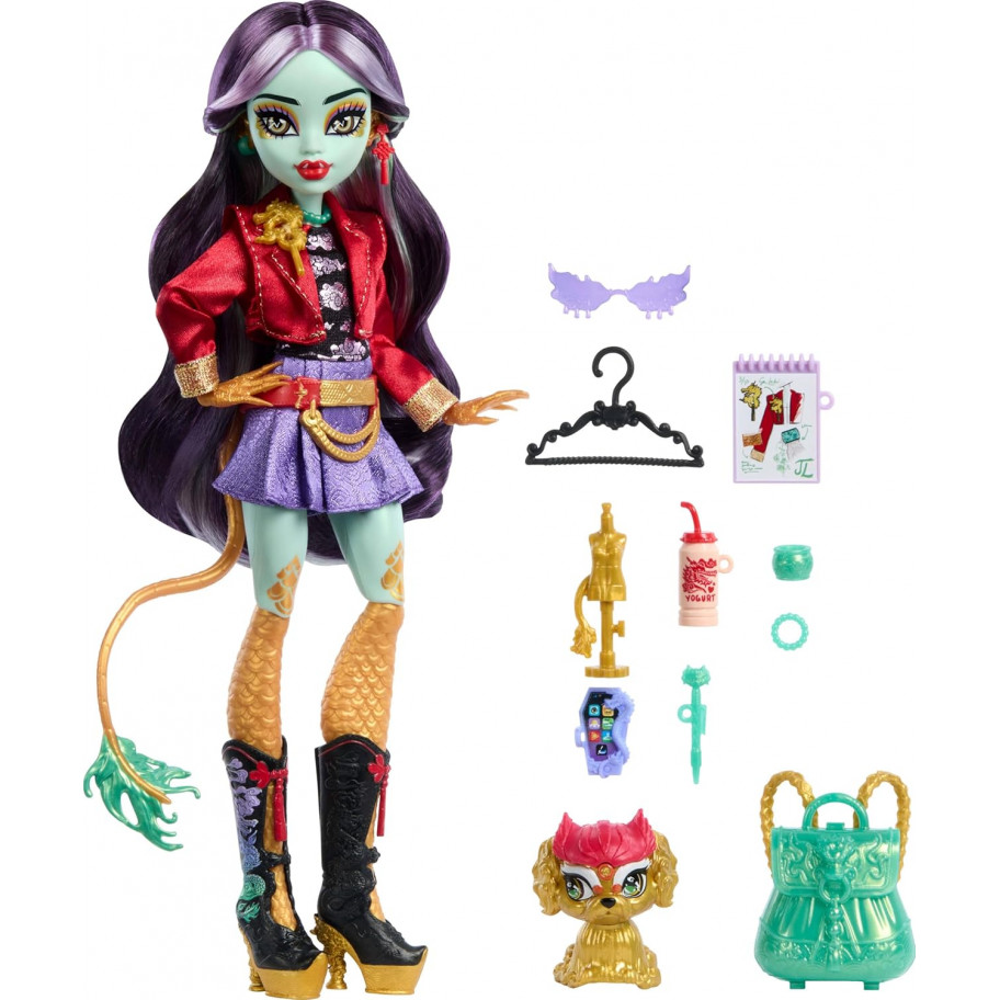 Кукла Монстер Хай Джинафайр Лонг с аксессуарами Monster High Jinafire Long Mattel HYV58