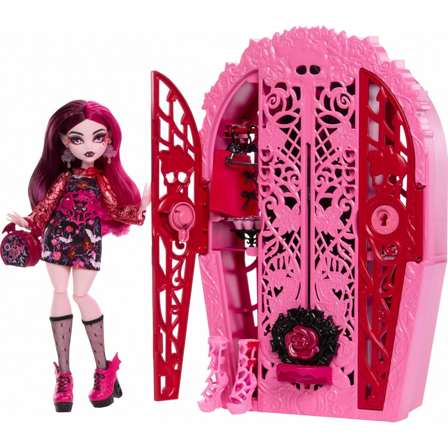 Кукла Монстер Хай Дракулаура Шкаф с Секретами Monster High Draculaura Skulltimate Secrets Mattel HYT72