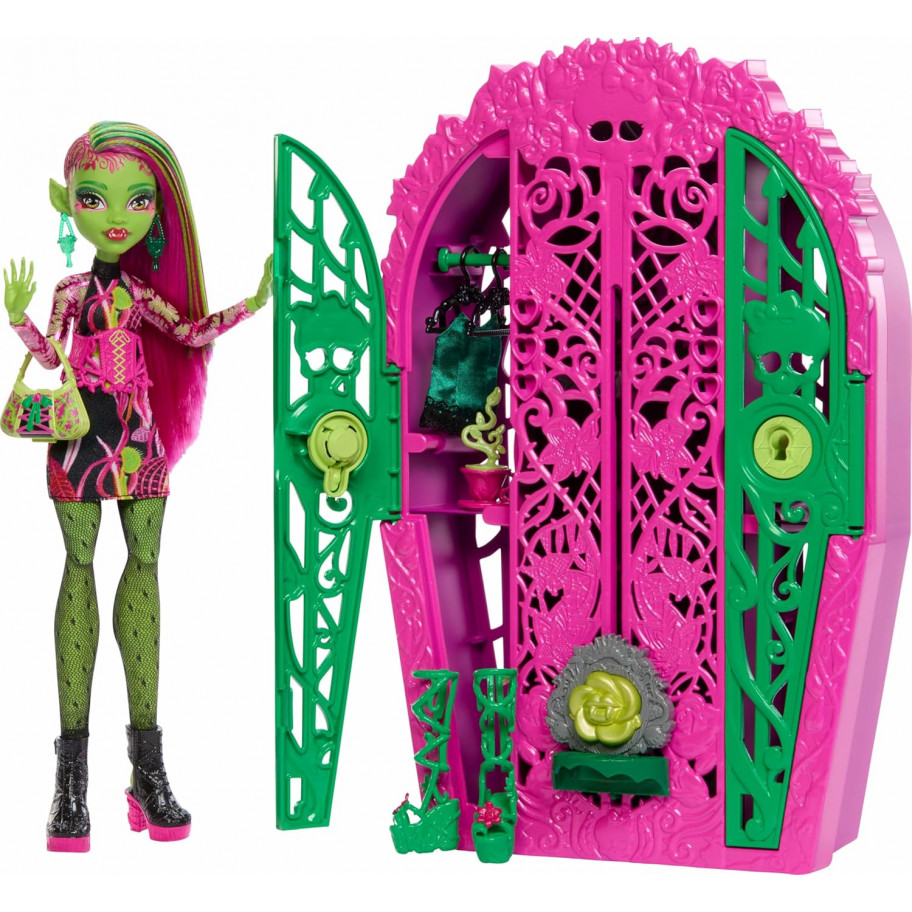 Кукла Монстер Хай Венера МакФлайтрап Шкаф с Секретами Monster High Venus McFlytrap Skulltimate Secrets Mattel HYT75