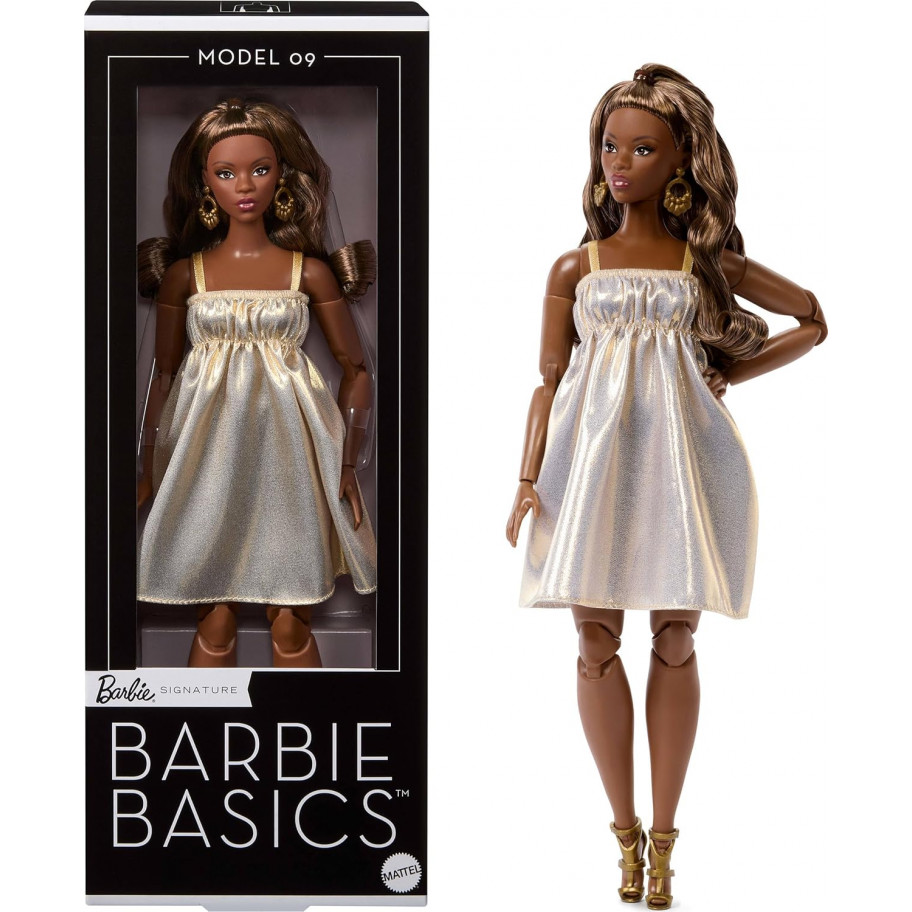 Лялька Барбі Шатенка Базова Модель 09 Barbie Signature Basics Model 09 with Brunette Hair Mattel JJX28