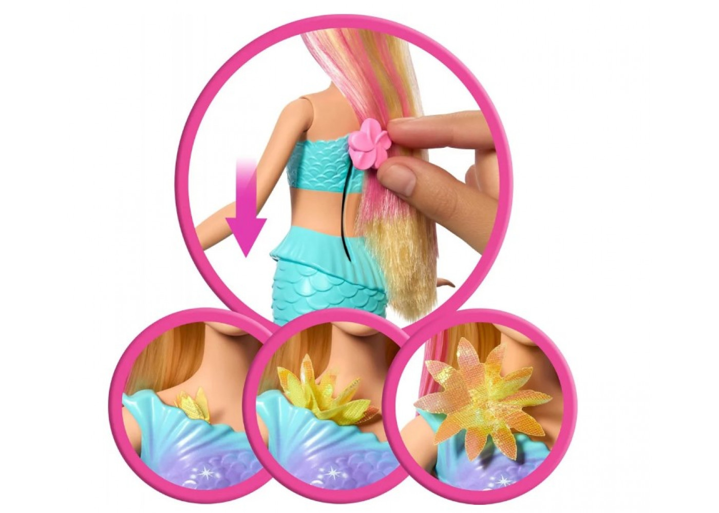 Лялька Барбі (Прим'ята Коробка) Квіткова Магія Русалки з Аксесуарами Barbie Flower Magic Mermaid Mattel BJDM72