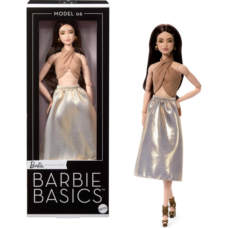 Лялька Барбі Брюнетка Базова Модель 06 Barbie Signature Basics Model 06 with Brunette Hair Mattel JJX25