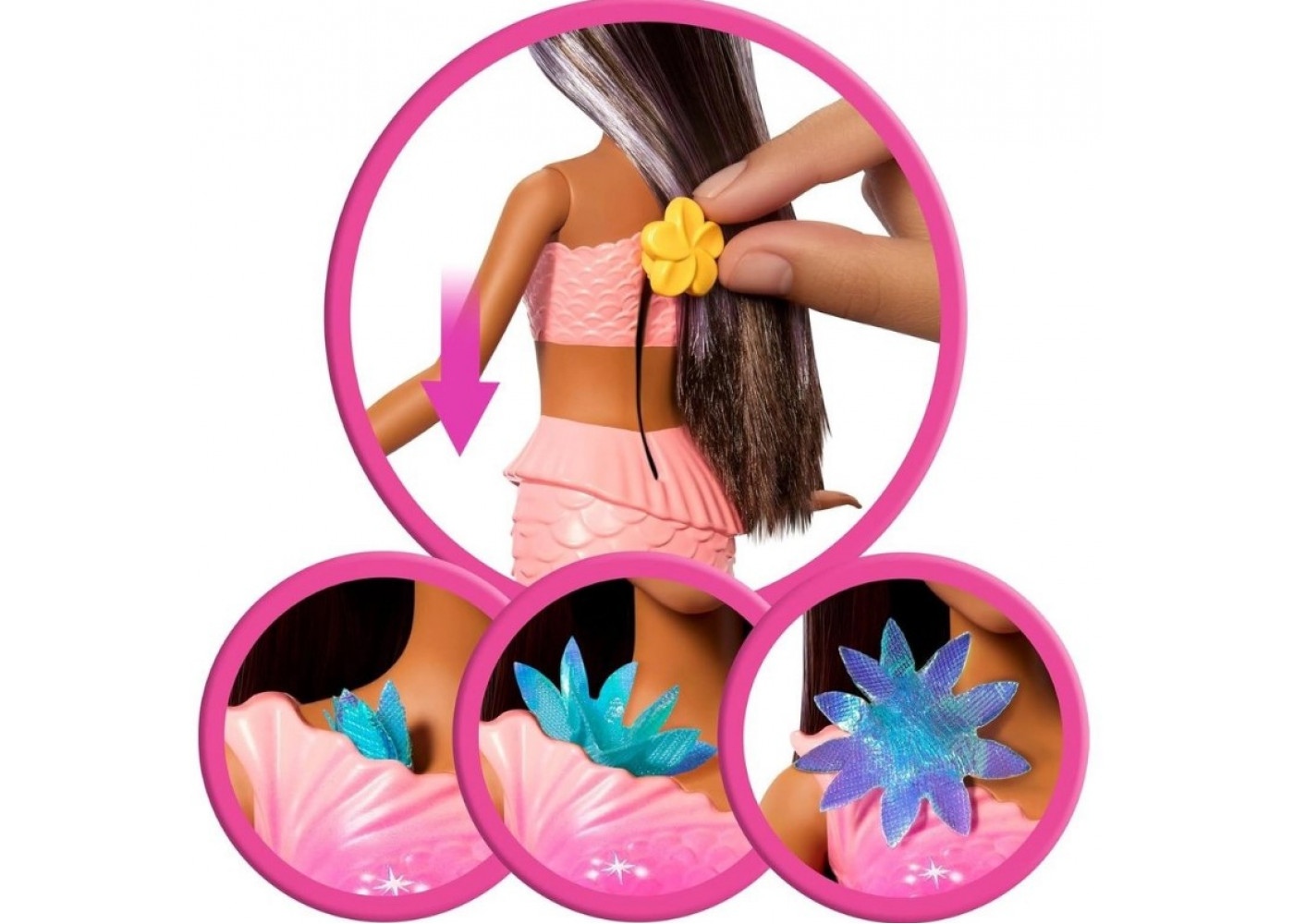 Лялька Барбі (Прим'ята Коробка) Квіткова Магія Русалки з Аксесуарами Barbie Flower Magic Mermaid Mattel BJDM73
