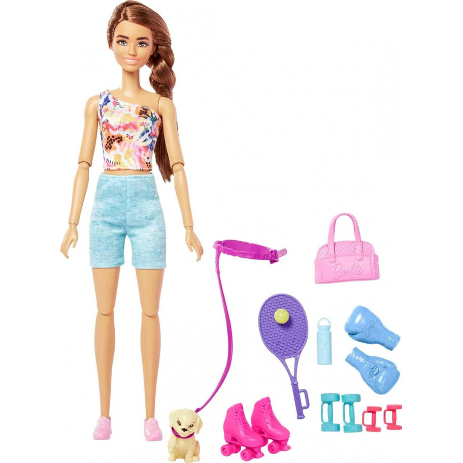 Лялька Барбі Спортсменка з Цуценям Barbie Workout with Pet Puppy Mattel HKT91