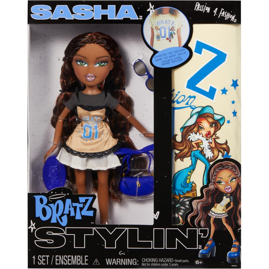 Лялька Братц Саша з Футболкою Bratz Sasha Stylin' with Customizable T-Shirt MGA 544890