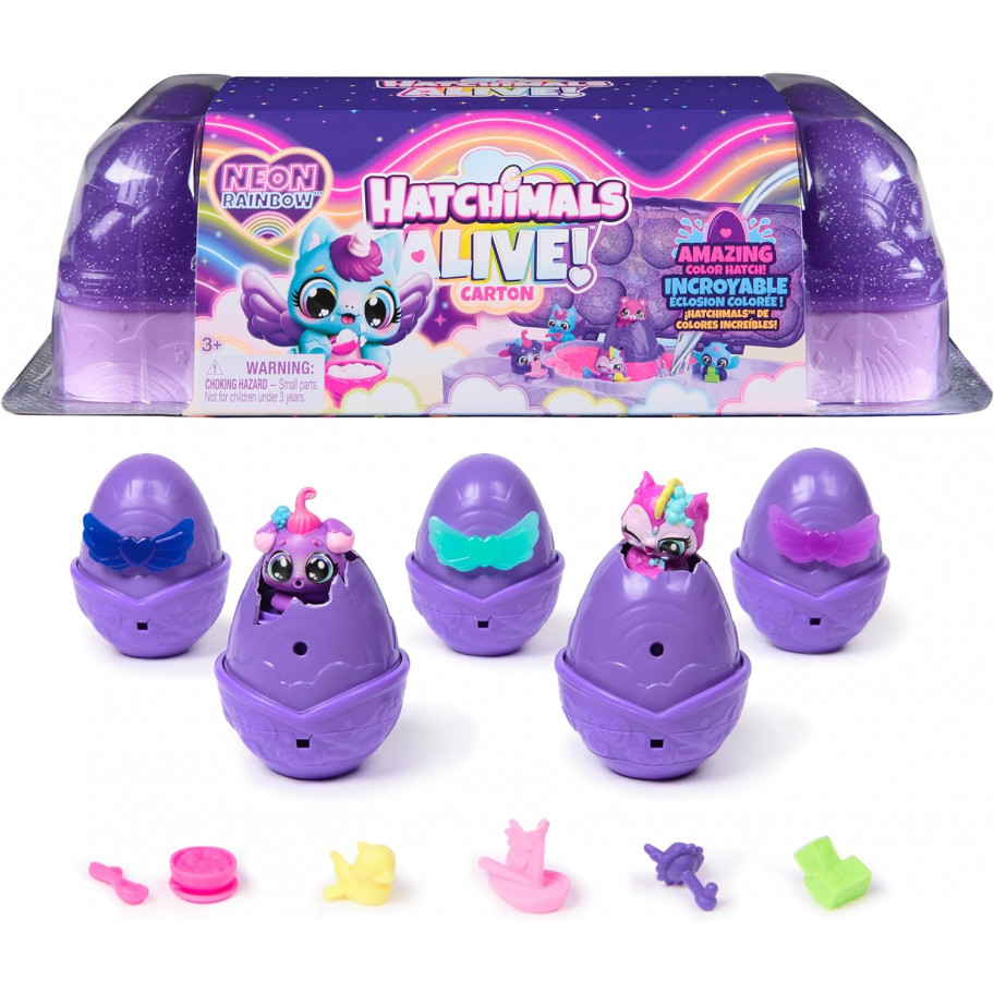 Фігурки Хетчімалс Неонове Райдужне Яйце Hatchimals Alive Neon Rainbow Egg Carton Spin Master 6072615