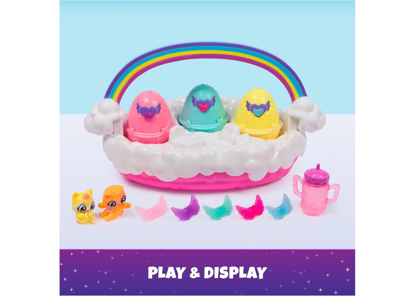 Фигурки Хетчималс Неоновая Радужная Весенняя Корзинка Hatchimals Alive Neon Rainbow Basket Spin Master 6072741