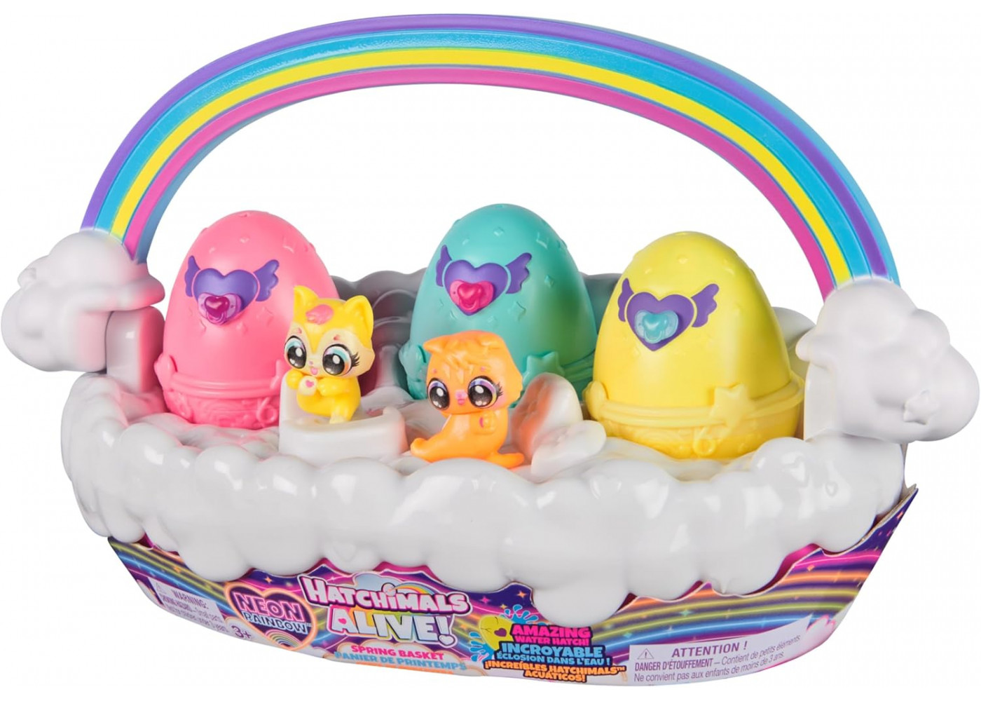 Фигурки Хетчималс Неоновая Радужная Весенняя Корзинка Hatchimals Alive Neon Rainbow Basket Spin Master 6072741