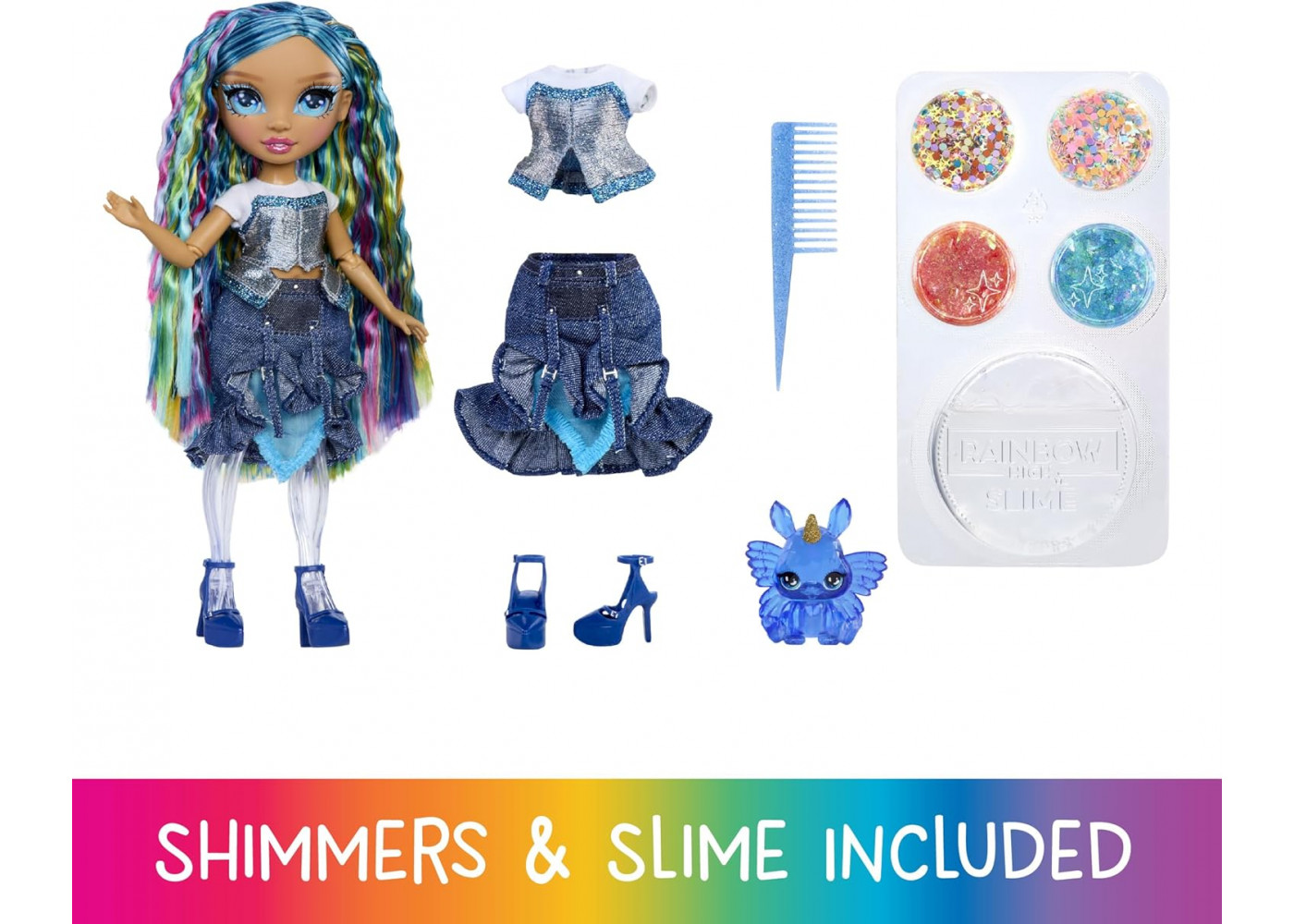 Кукла Реинбоу Хай Скайлер со Слаймом Rainbow High Skyler Shimmers with Slime MGA 543770