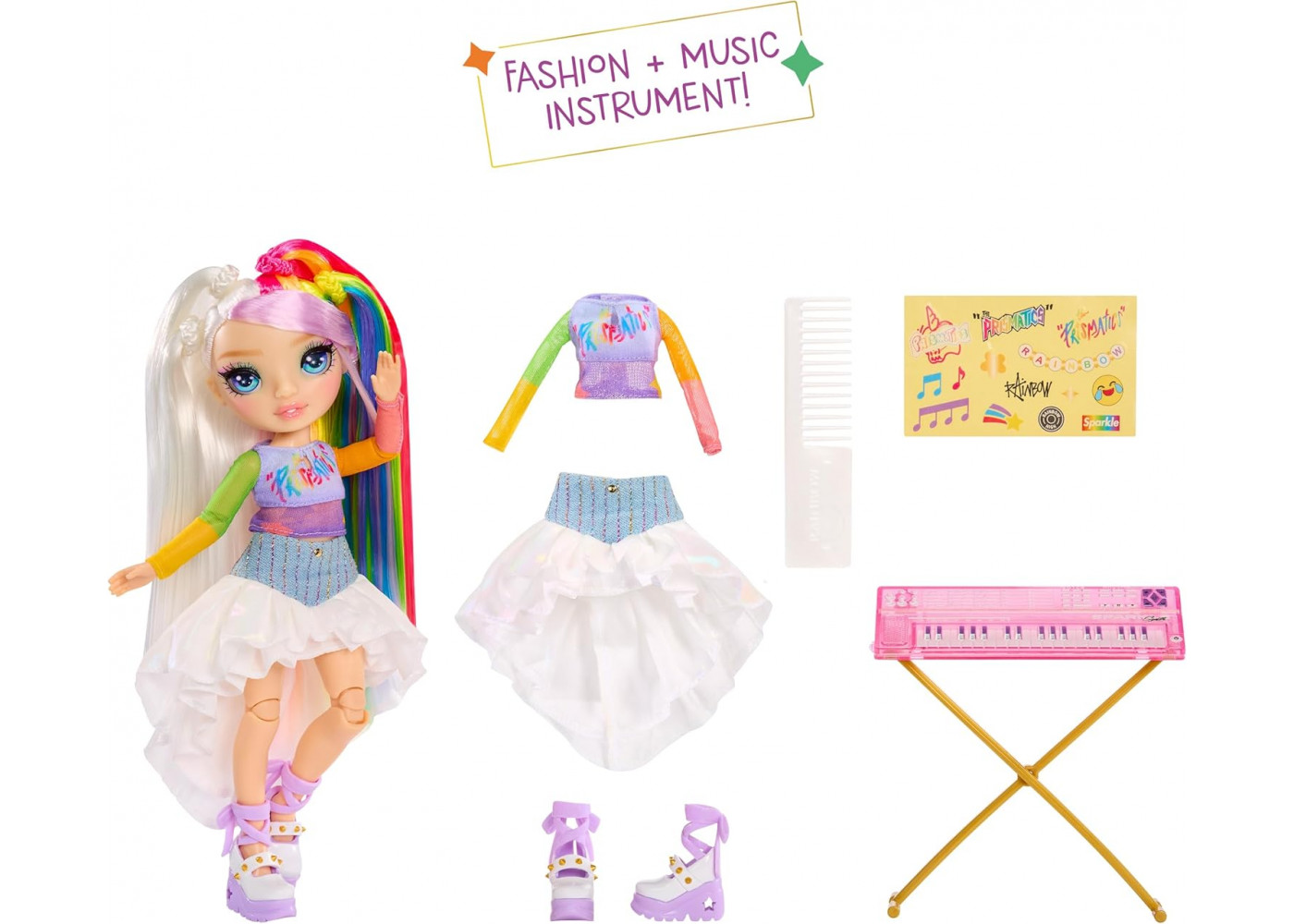 Кукла Реинбоу Хай Амайя с Клавишами Рок-группа Rainbow High Jr High Rock Band Amaya with Keyboard MGA 565772