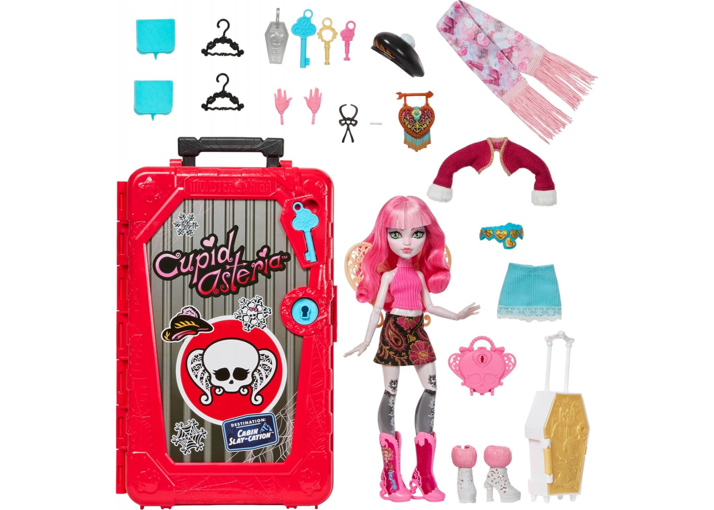 Лялька Монстер Хай Купідон Астерія Валіза з Секретами Monster High Cupid Asteria Skulltimate Secrets Mattel JMG66