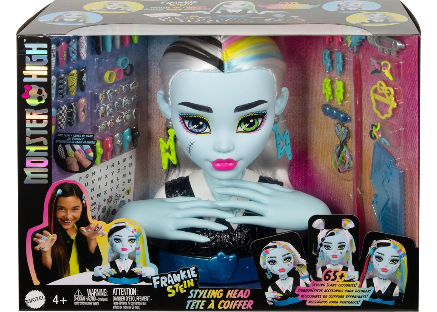 Манекен Монстер Хай Френкі Штейн для Стайлінгу Monster High Frankie Stein Head for Hairstyling Mattel HRP71