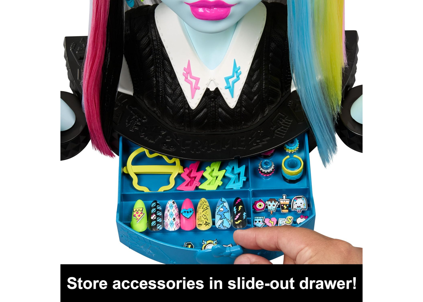 Манекен Монстер Хай Френкі Штейн для Стайлінгу Monster High Frankie Stein Head for Hairstyling Mattel HRP71
