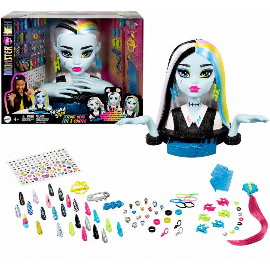 Манекен Монстер Хай Френкі Штейн для Стайлінгу Monster High Frankie Stein Head for Hairstyling Mattel HRP71