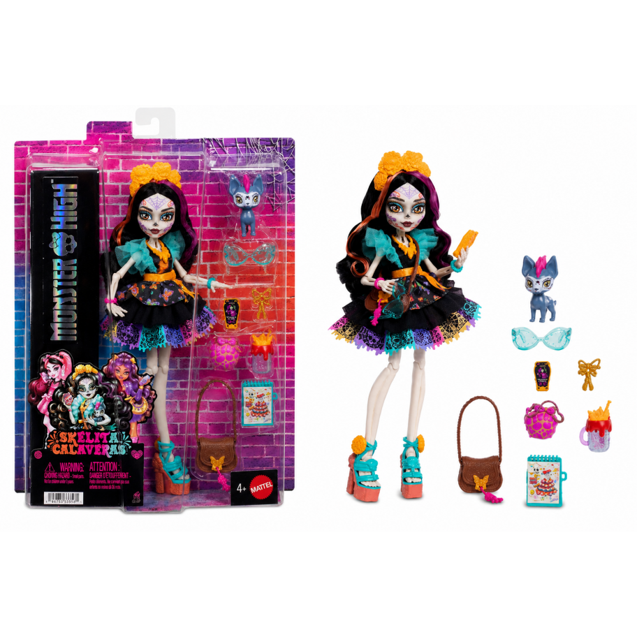 Кукла Монстер Хай Скелита Калаверас с Питомцем Monster High Skelita Calaveras Mattel JHK34