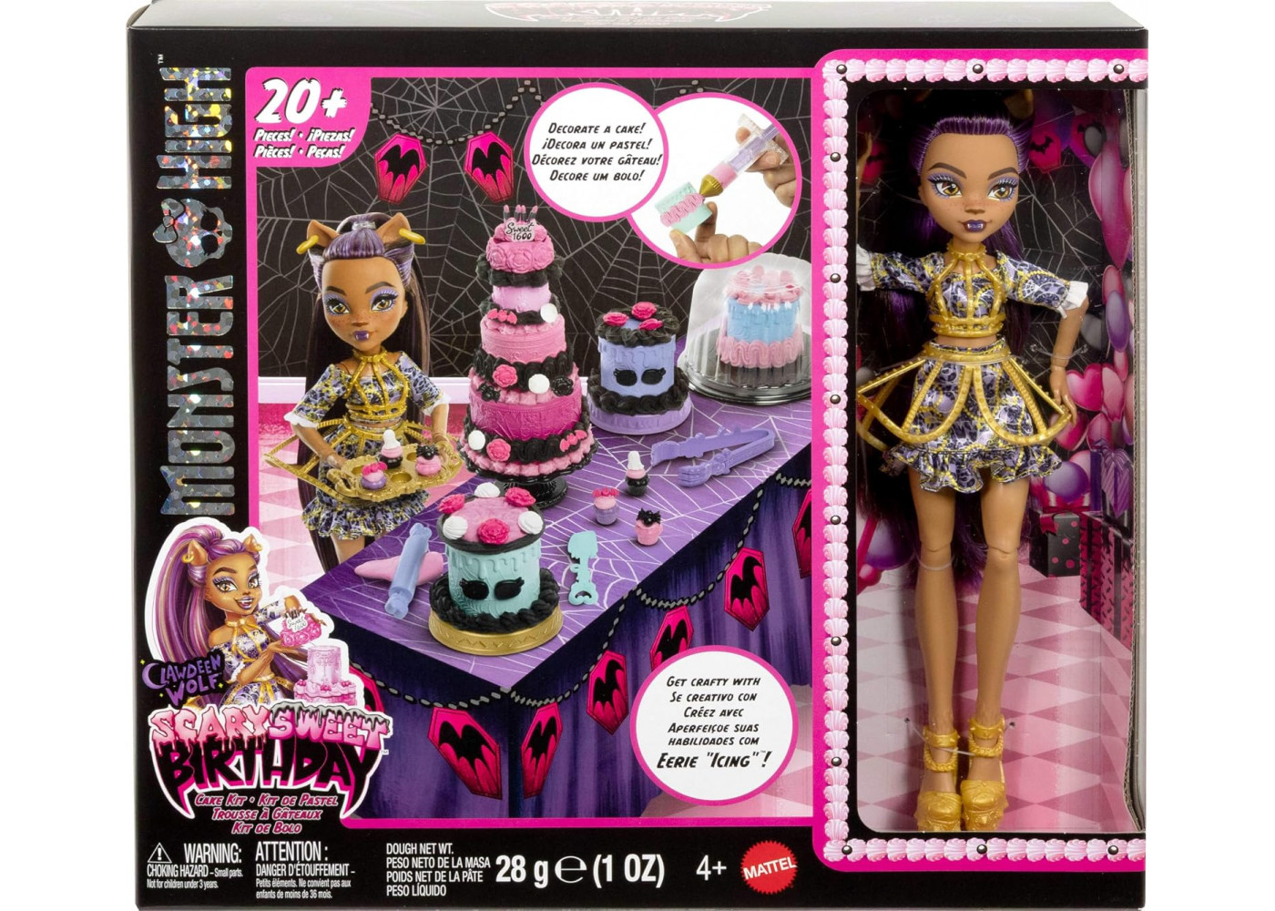 Лялька Монстер Хай Клодін Вульф Monster High Clawdeen Wolf Scary Sweet Birthday Cake Kit Mattel JBG78