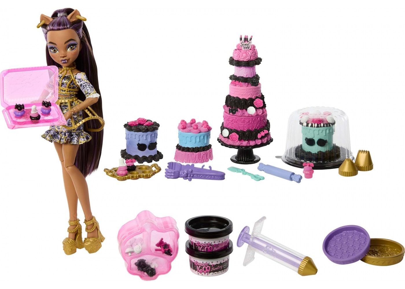 Лялька Монстер Хай Клодін Вульф Monster High Clawdeen Wolf Scary Sweet Birthday Cake Kit Mattel JBG78
