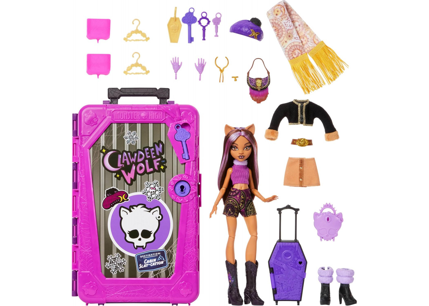 Лялька Монстер Хай Клодін Вульф Валіза з Секретами Monster High Clawdeen Wolf Skulltimate Secrets Mattel JMG65