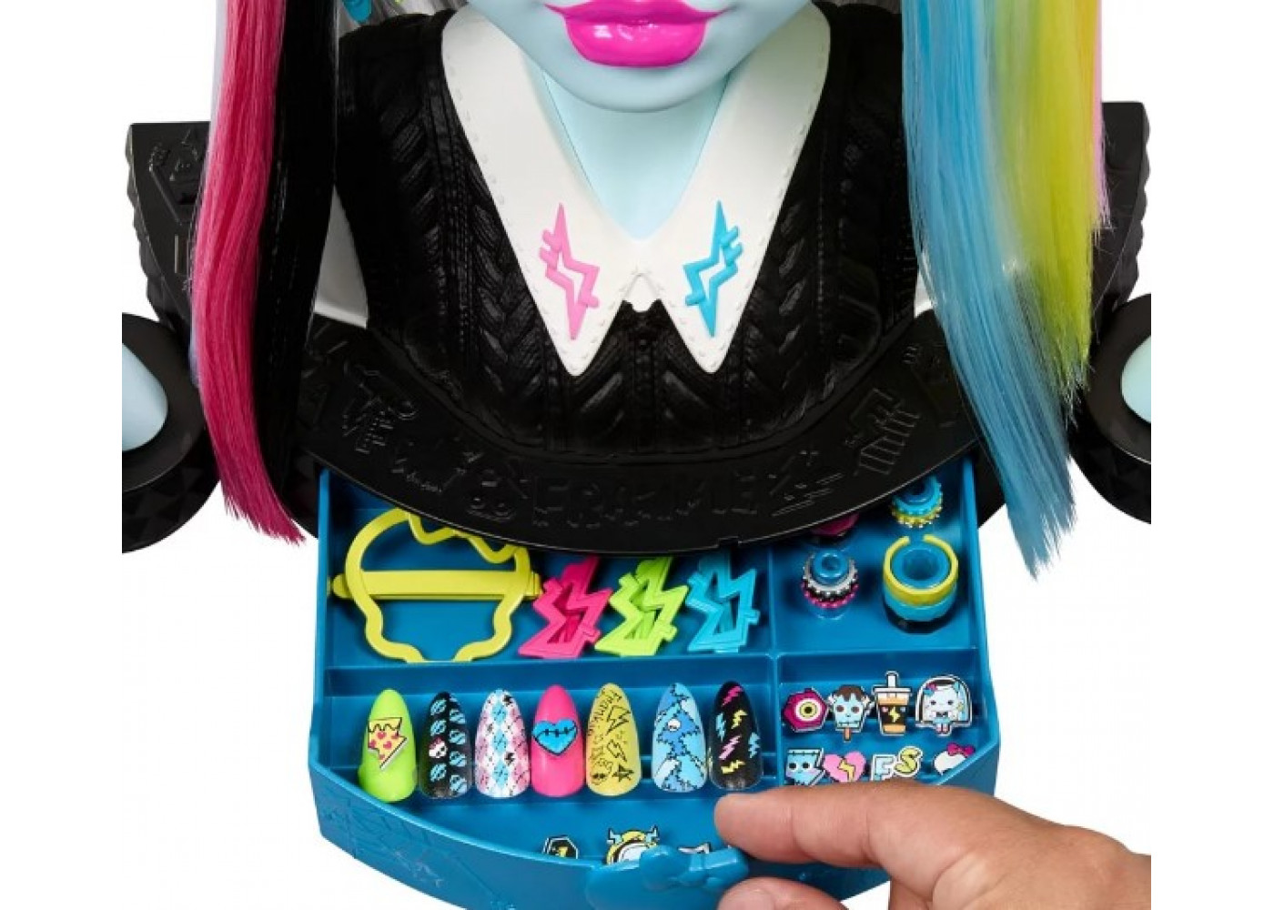 Манекен Монстер Хай Фрэнки Штейн для Стайлинга (Уценка) Monster High Frankie Stein Head for Hairstyling Mattel BHRP71