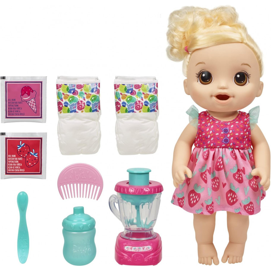 Лялька Бебі Елайв Магічний Міксер Полуничний Коктейль Baby Alive Magical Mixer Strawberry Shake Hasbro E6943