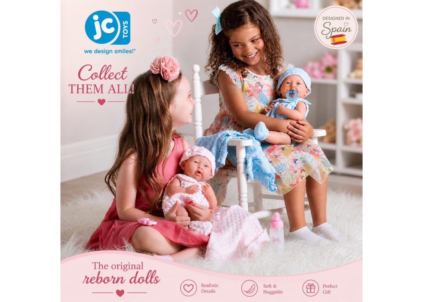 Реалістична Лялька Реборн Дівчинка 38 см La Newborn Pretty in Pink Berenguer Boutique JC Toys 18053