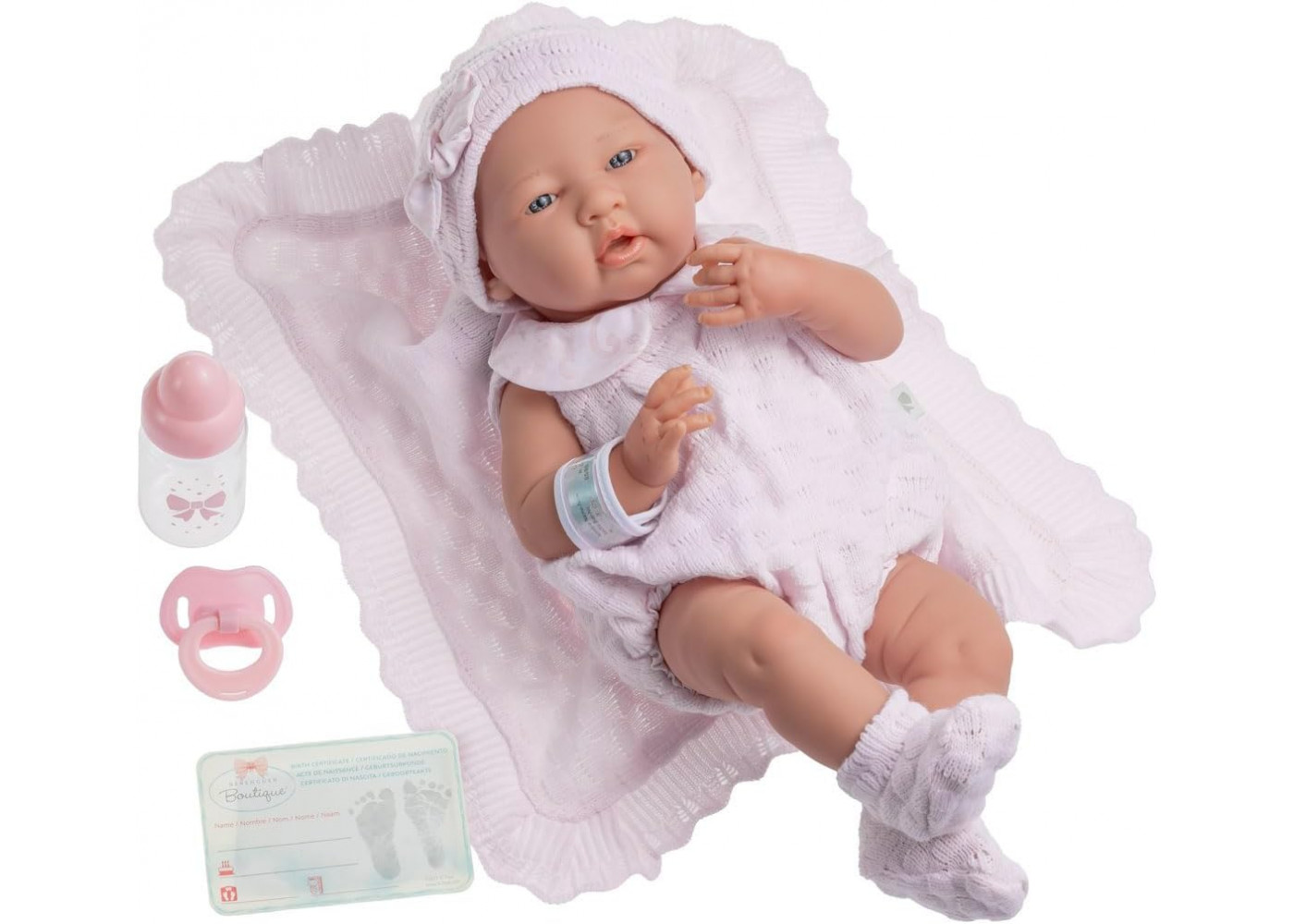 Реалістична Лялька Реборн Дівчинка 38 см La Newborn Pretty in Pink Berenguer Boutique JC Toys 18053