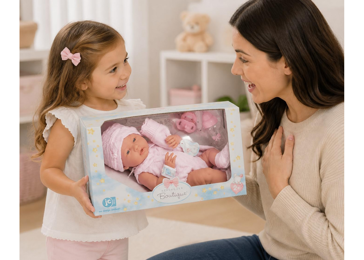 Реалістична Лялька Реборн Дівчинка 38 см La Newborn Pretty in Pink Berenguer Boutique JC Toys 18053