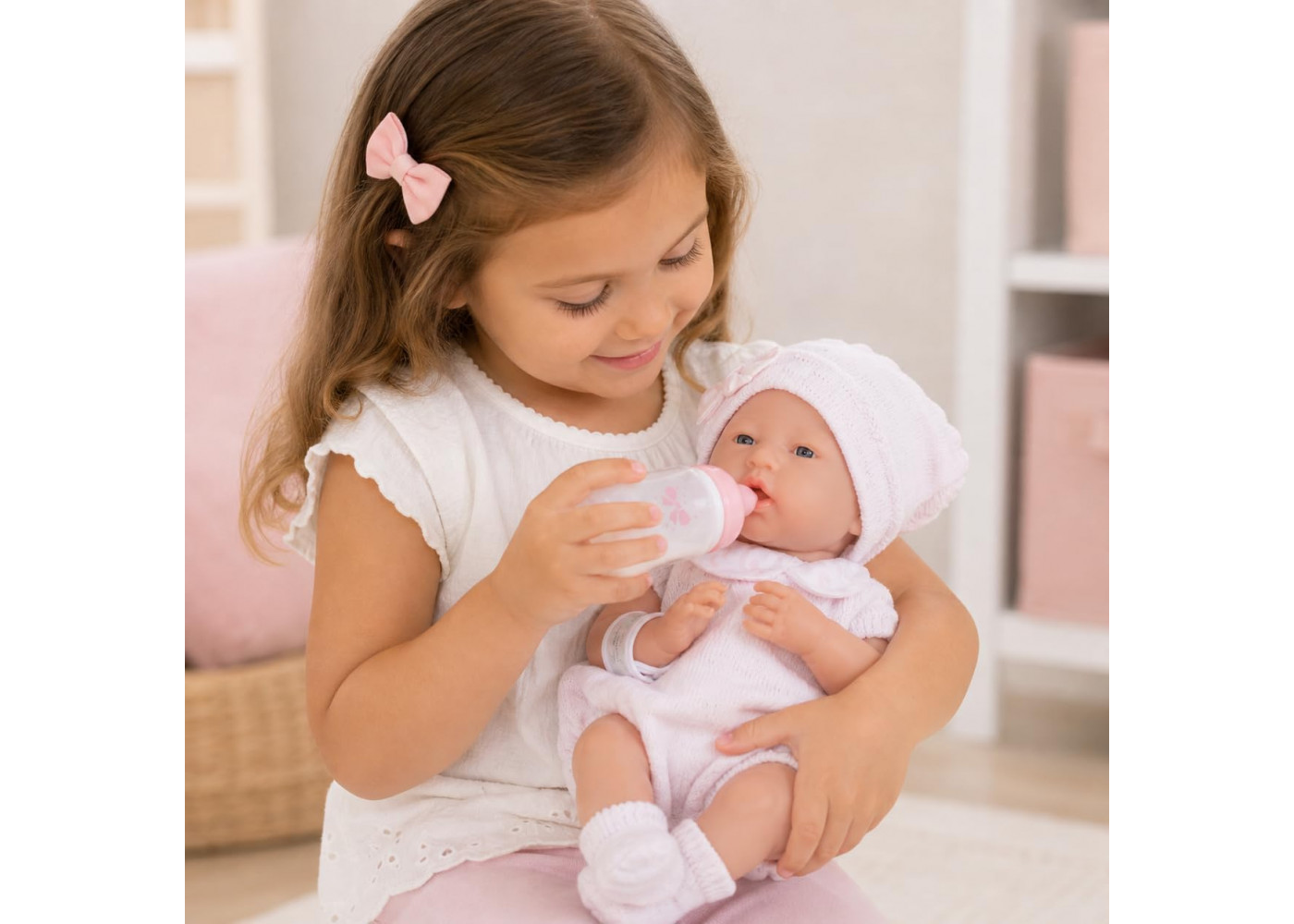 Реалістична Лялька Реборн Дівчинка 38 см La Newborn Pretty in Pink Berenguer Boutique JC Toys 18053