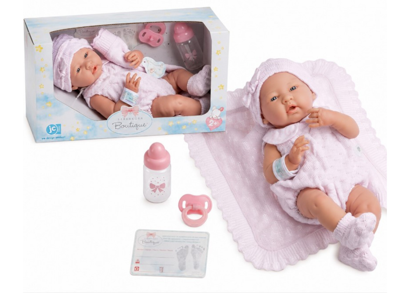 Реалістична Лялька Реборн Дівчинка 38 см La Newborn Pretty in Pink Berenguer Boutique JC Toys 18053