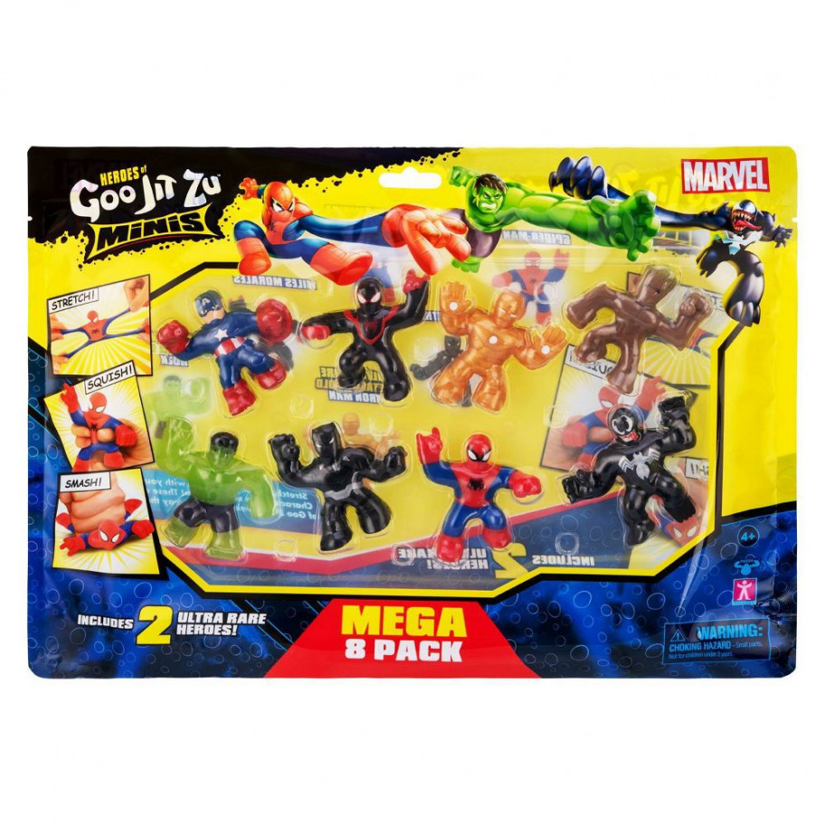 Набір 8 шт Фігурки Стретч-Антистрес Марвел Goo Jit Zu Marvel Mega Pack 42534