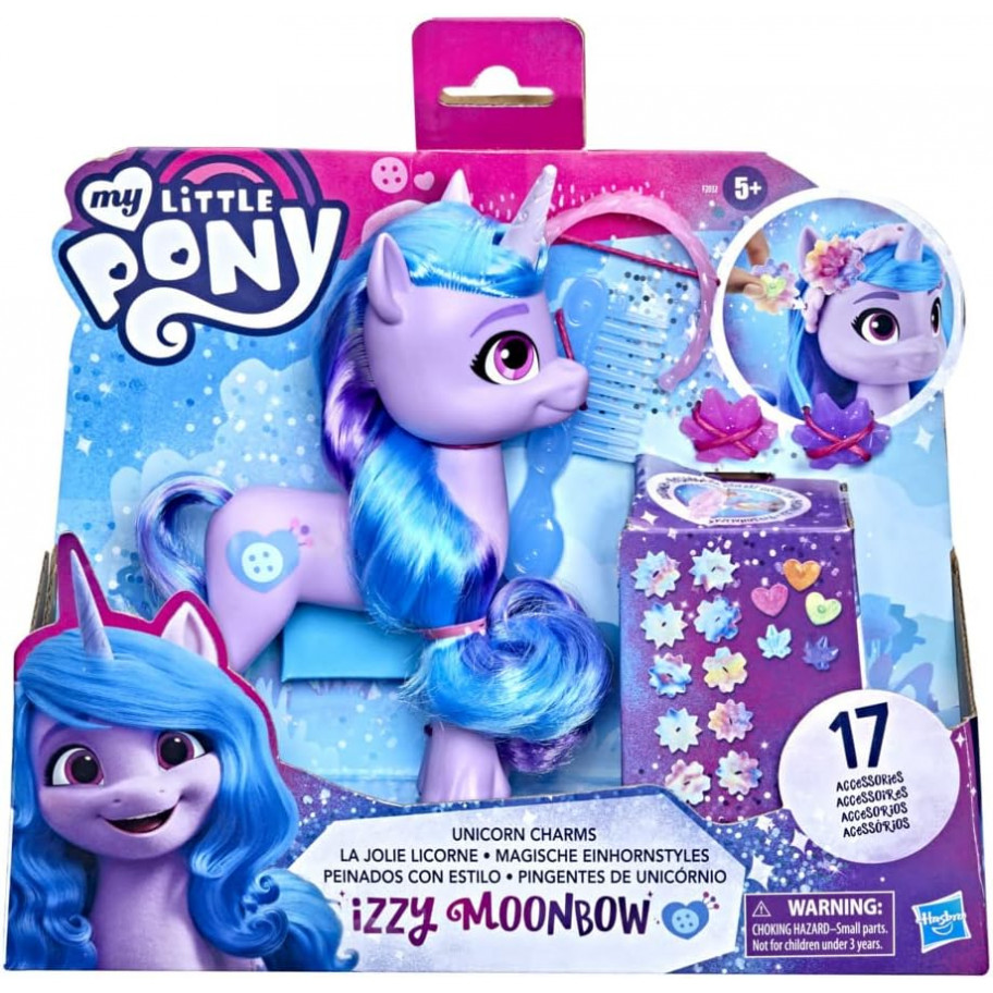 Пони Иззи Мунбоу 19 акскссуаров My Little Pony Izzy Moonbow Unicorn Charms Hasbro F2032