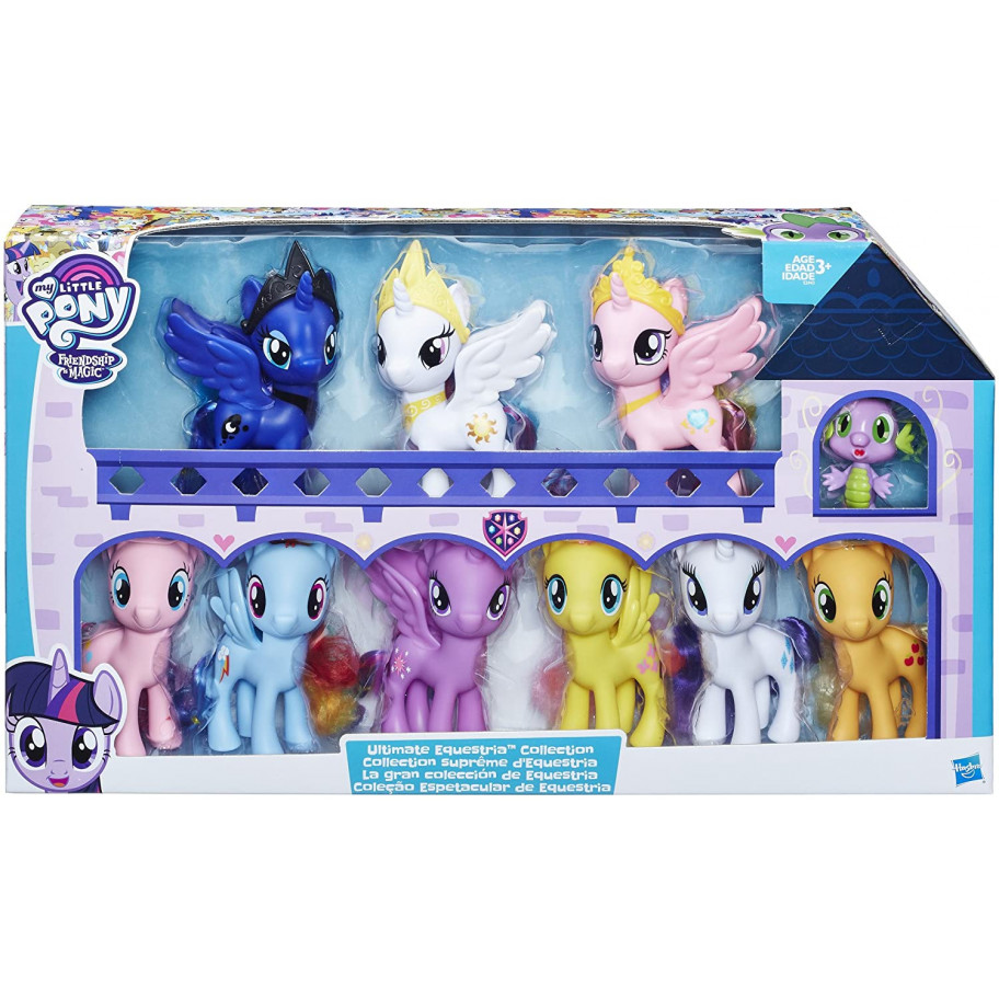 Большой Набор 10 Фигурок Пони 15 см Селестия Луна Каденс и друзья My Little Pony 10 Ponies Hasbro E2443