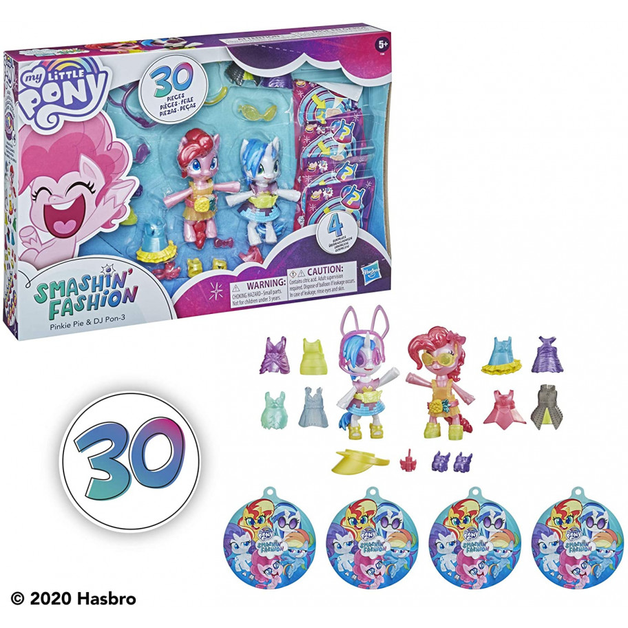 Пони Пинки Пай и ДиДжей Пон 30 аксессуаров My Little Pony Smashin Fashion Hasbro F1286