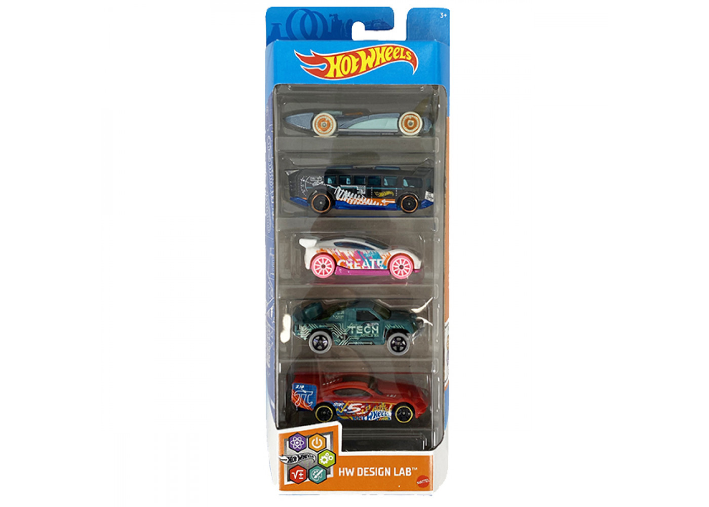 Набор из 5 машинок Хот Вилс Лаборатория Дизайна Hot Wheels Design Lab Mattel GTN34