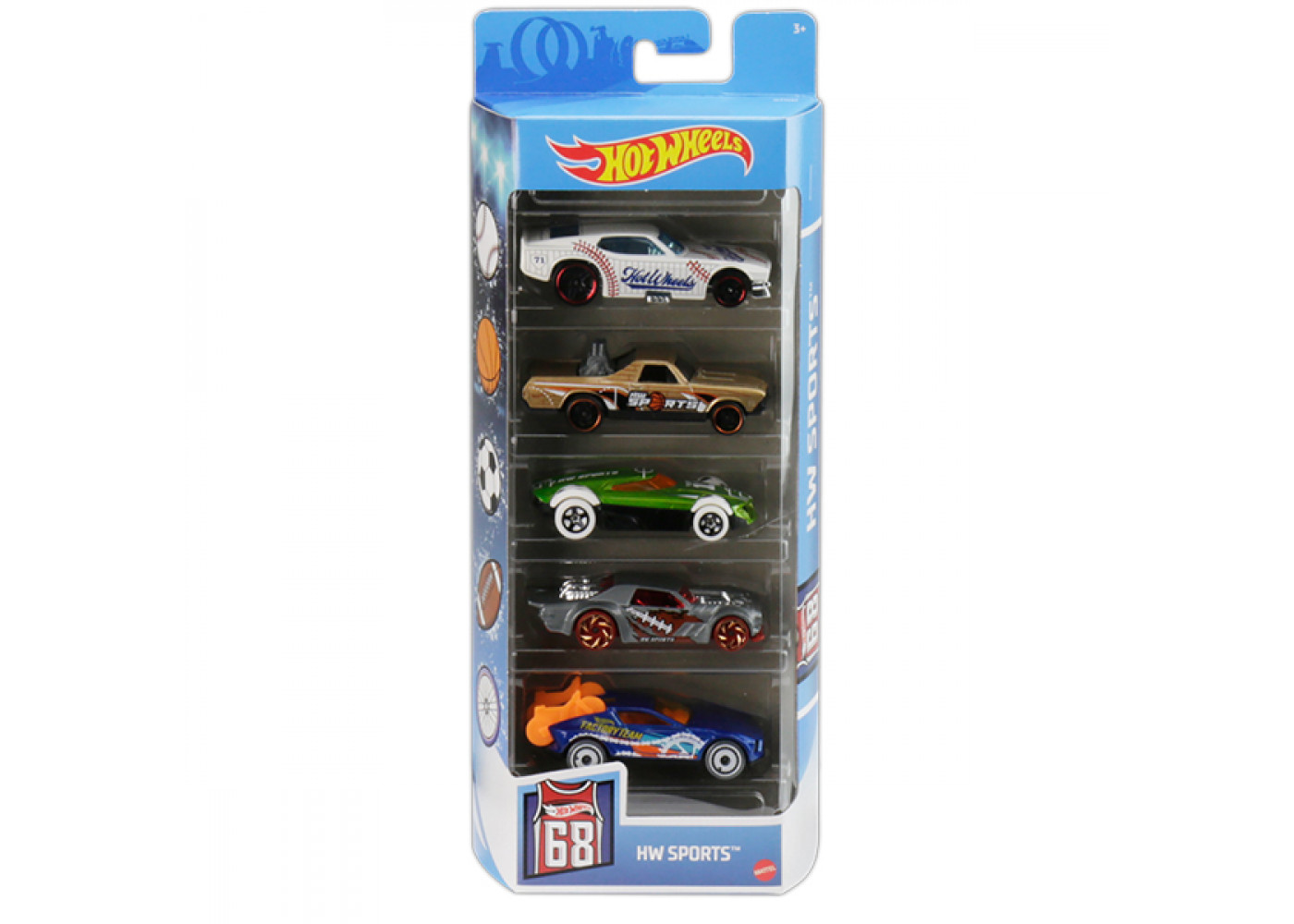 Набор из 5 машинок Хот Вилс Спорт Hot Wheels Sports Mattel GTN37