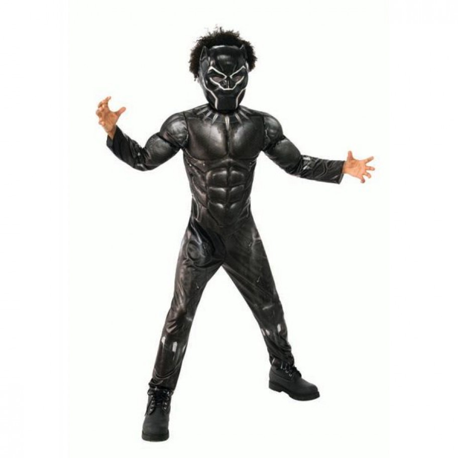 Детский Костюм с Маской Черная Пантера 4-6 лет Classic Child Costume Black Panther Rubies 702266