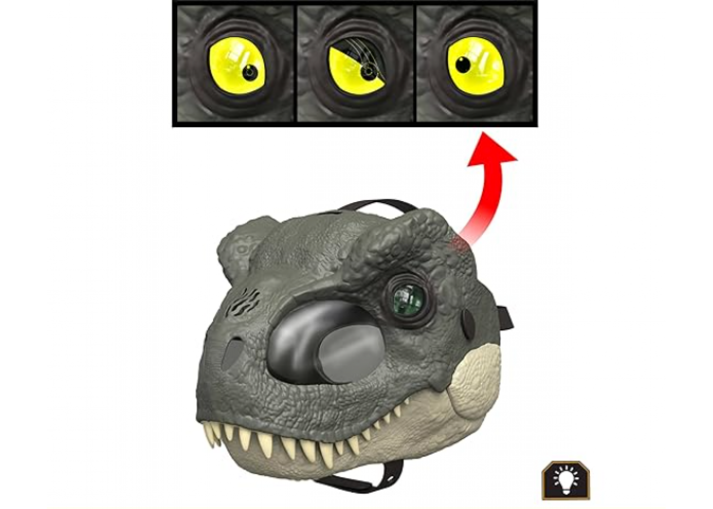 Маска Динозавр Тираннозавр Рекс с движимой челюстью звук и свет Jurassic World T-Rex Rage N Roar Mattel JGW41