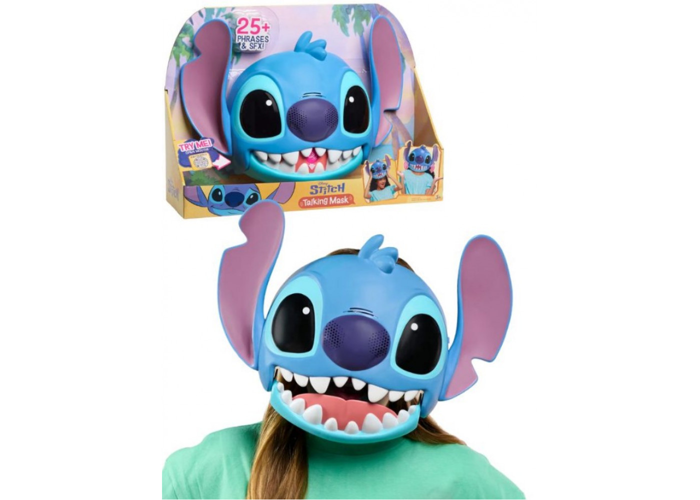 Інтерактивна Маска Стіч з Рухомою Щелепою 25 Звуків та Фраз Disney Stitch Talking Mask Just Play 46114