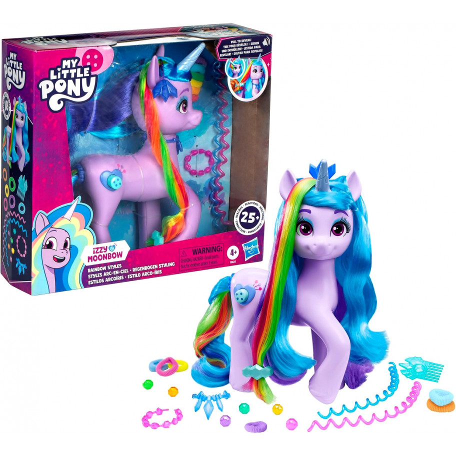 Поні Ізі Мунбоу Райдужна Магія 24 см зі Звуком My Little Pony Izzy Moonbow Rainbow Styles Hasbro F8825