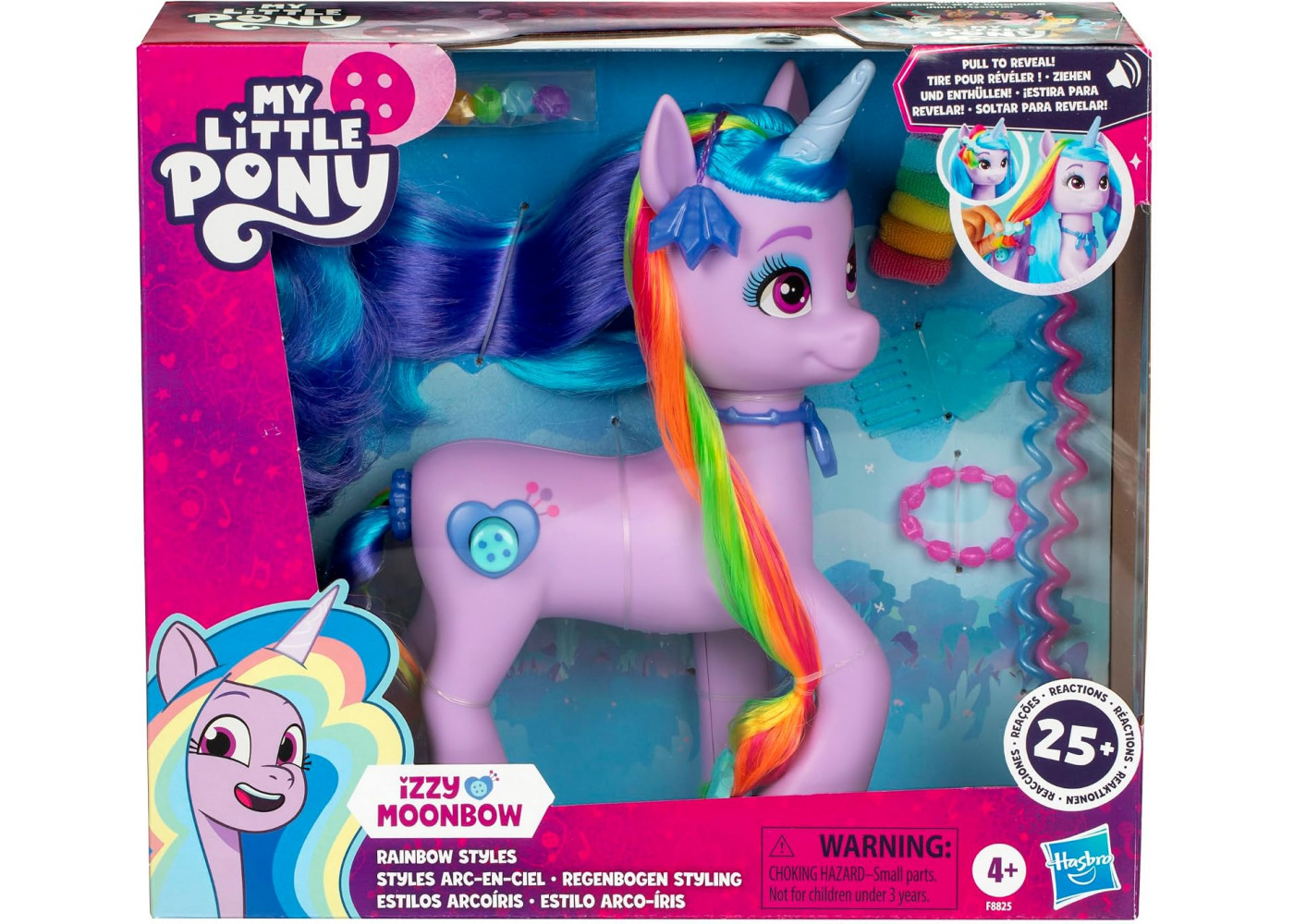 Поні Ізі Мунбоу Райдужна Магія 24 см зі Звуком My Little Pony Izzy Moonbow Rainbow Styles Hasbro F8825