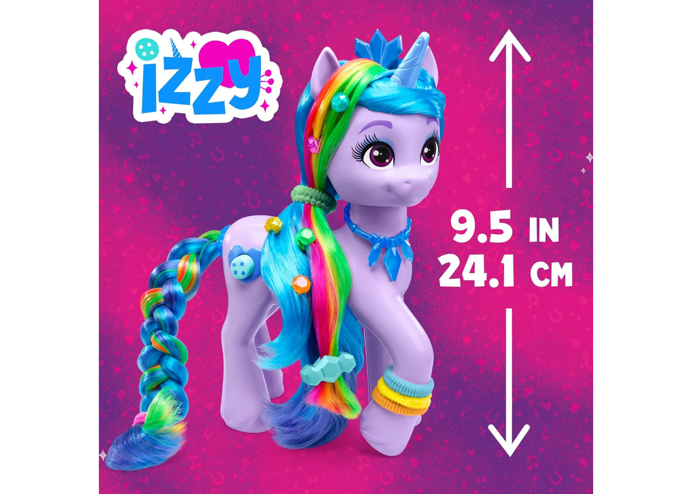 Поні Ізі Мунбоу Райдужна Магія 24 см зі Звуком My Little Pony Izzy Moonbow Rainbow Styles Hasbro F8825