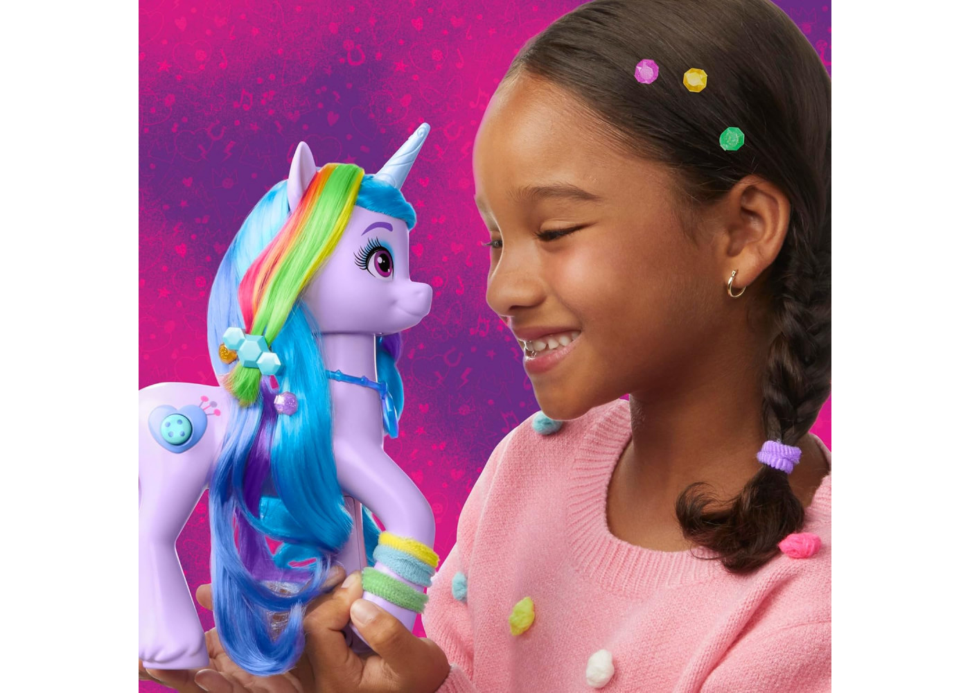 Поні Ізі Мунбоу Райдужна Магія 24 см зі Звуком My Little Pony Izzy Moonbow Rainbow Styles Hasbro F8825